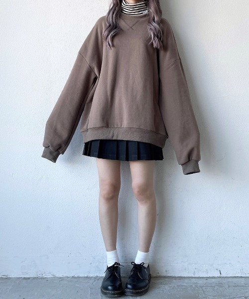 17HR（セブンティーンアワーズ）の「ボーダータートルネックスウェット（スウェット・レディース・チャコールグレー/モカ・FREE）」の14枚目の写真