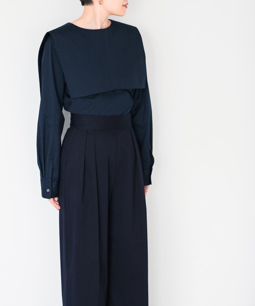 LEPSIM（レプシィム）の「【FOR I SERIES】セーラー２ＷＡＹブラウス　957794（シャツ/ブラウス・レディース・ネイビー/オフホワイト/ベージュ系その他・SMALL）」の3枚目の写真