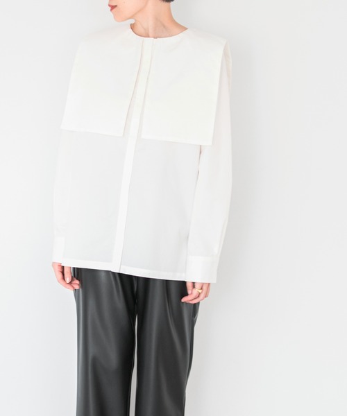 LEPSIM（レプシィム）の「【FOR I SERIES】セーラー２ＷＡＹブラウス　957794（シャツ/ブラウス・レディース・ネイビー/オフホワイト/ベージュ系その他・SMALL）」の2枚目の写真