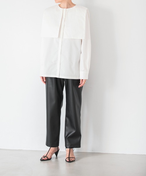 LEPSIM（レプシィム）の「【FOR I SERIES】セーラー２ＷＡＹブラウス　957794（シャツ/ブラウス・レディース・ネイビー/オフホワイト/ベージュ系その他・SMALL）」の6枚目の写真