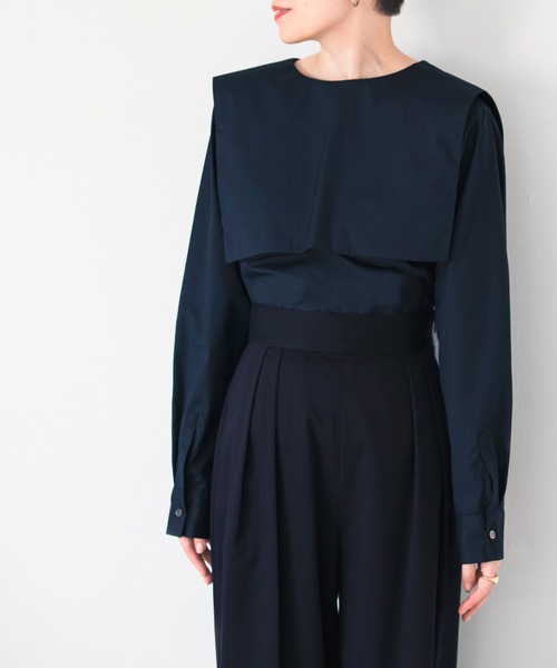 LEPSIM（レプシィム）の「【FOR I SERIES】セーラー２ＷＡＹブラウス　957794（シャツ/ブラウス・レディース・ネイビー/オフホワイト/ベージュ系その他・SMALL）」の13枚目の写真