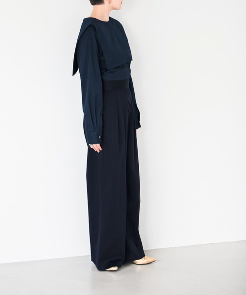 LEPSIM（レプシィム）の「【FOR I SERIES】セーラー２ＷＡＹブラウス　957794（シャツ/ブラウス・レディース・ネイビー/オフホワイト/ベージュ系その他・SMALL）」の7枚目の写真