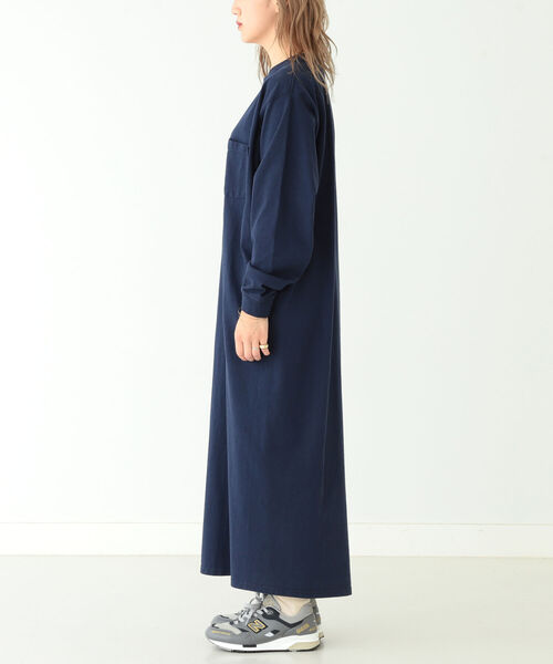 Goodwear(Since1983)（グッドウェア）の「Goodwear × BEAMS BOY / ロング スリーブ クルー ワンピース（ワンピース・レディース・ネイビー/オリーブ・ONE SIZE）」の7枚目の写真