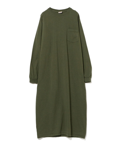 Goodwear(Since1983)（グッドウェア）の「Goodwear × BEAMS BOY / ロング スリーブ クルー ワンピース（ワンピース・レディース・ネイビー/オリーブ・ONE SIZE）」の9枚目の写真