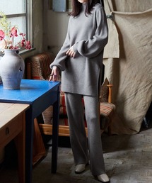【Keeepy】high neck rib knit setup