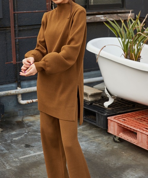 Keeepy(キーピー)の「【Keeepy】high neck rib knit setup(セットアップ・レディース・グレー/イエロー・FREE)」の15枚目の写真