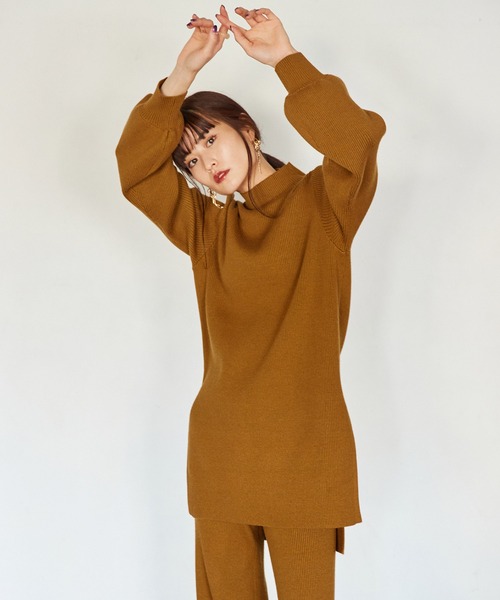 Keeepy(キーピー)の「【Keeepy】high neck rib knit setup(セットアップ・レディース・グレー/イエロー・FREE)」の20枚目の写真