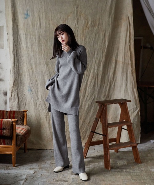 Keeepy(キーピー)の「【Keeepy】high neck rib knit setup(セットアップ・レディース・グレー/イエロー・FREE)」の17枚目の写真