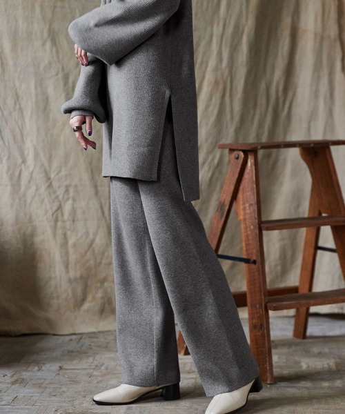 Keeepy(キーピー)の「【Keeepy】high neck rib knit setup(セットアップ・レディース・グレー/イエロー・FREE)」の13枚目の写真