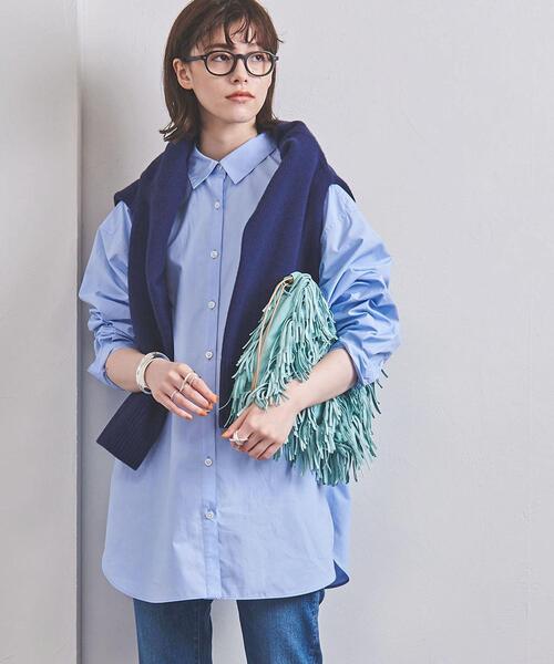 UNITED ARROWS（ユナイテッドアローズ）の「＜UNITED ARROWS＞C ビッグ シャツ W（シャツ/ブラウス・レディース・ホワイト/ライトブルー・FREE）」の2枚目の写真