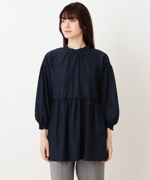 DRESKIP（ドレスキップ）の「◆ティアードギャザーブラウス（シャツ/ブラウス・レディース・ネイビー/ライトベージュ/ブルー・03/02）」の6枚目の写真