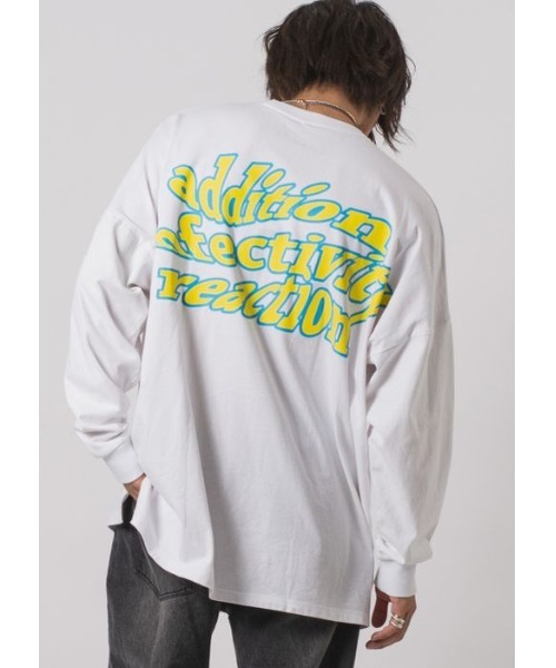 RE730（アールイーセブンサーティー）の「【RE730】ロゴプリントモンスターシルエットロンT（Tシャツ/カットソー・メンズ・ブラック×ホワイト/ホワイト×パープル/ホワイト×イエロー/ブラック×イエロー・MEDIUM/LARGE）」の19枚目の写真