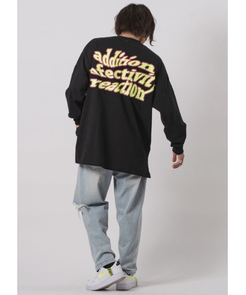 RE730（アールイーセブンサーティー）の「【RE730】ロゴプリントモンスターシルエットロンT（Tシャツ/カットソー・メンズ・ブラック×ホワイト/ホワイト×パープル/ホワイト×イエロー/ブラック×イエロー・MEDIUM/LARGE）」の18枚目の写真