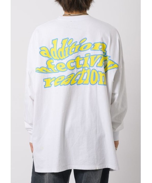 RE730（アールイーセブンサーティー）の「【RE730】ロゴプリントモンスターシルエットロンT（Tシャツ/カットソー・メンズ・ブラック×ホワイト/ホワイト×パープル/ホワイト×イエロー/ブラック×イエロー・MEDIUM/LARGE）」の21枚目の写真