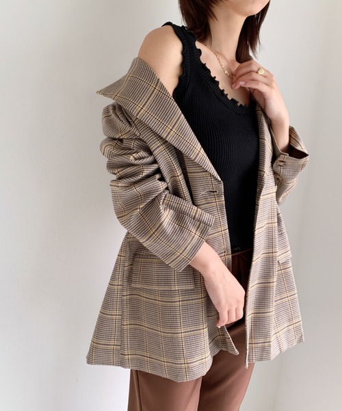 CLEA（クレア）の「オーバーサイズレトロチェックジャケット 