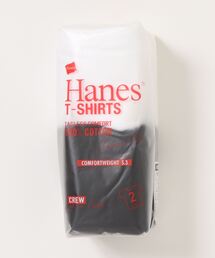 LB/S （エルビーエス）の「【HANES/ヘインズ】【透けにくい5.3oz】JAPAN FIT 2枚組 クルーネックT 白黒セット 丸胴・タグレス ガーメントウォッシュ（Tシャツ/カットソー）」