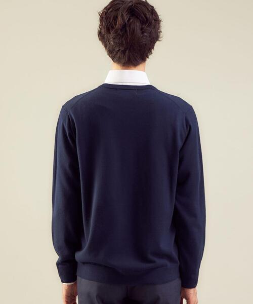 green label relaxing（グリーンレーベルリラクシング）の「＜green label relaxing＞120s 天竺 Vネック ニット（ニット/セーター・メンズ・ネイビー/コバルトブルー/ベージュ/グレー・L/M/S/XL）」の12枚目の写真