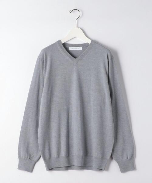 green label relaxing（グリーンレーベルリラクシング）の「＜green label relaxing＞120s 天竺 Vネック ニット（ニット/セーター・メンズ・ネイビー/コバルトブルー/ベージュ/グレー・L/M/S/XL）」の16枚目の写真