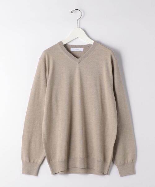 green label relaxing（グリーンレーベルリラクシング）の「＜green label relaxing＞120s 天竺 Vネック ニット（ニット/セーター・メンズ・ネイビー/コバルトブルー/ベージュ/グレー・L/M/S/XL）」の18枚目の写真