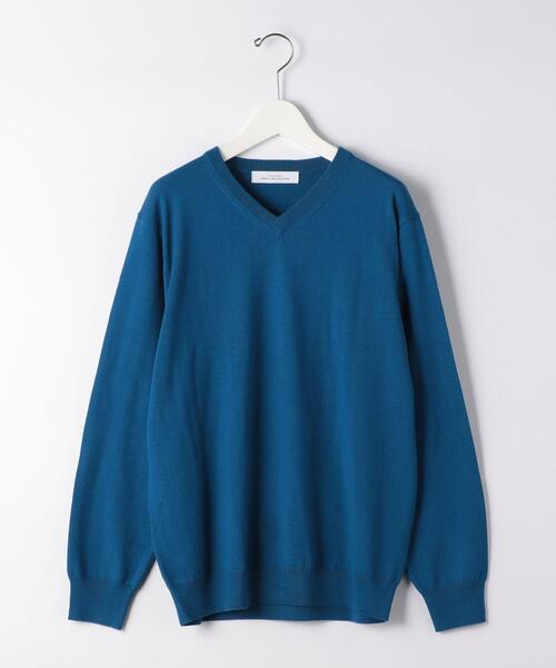 green label relaxing（グリーンレーベルリラクシング）の「＜green label relaxing＞120s 天竺 Vネック ニット（ニット/セーター・メンズ・ネイビー/コバルトブルー/ベージュ/グレー・L/M/S/XL）」の20枚目の写真