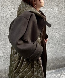 ウールキルティングフードコート