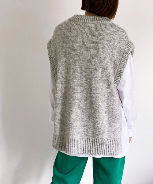 ottilie（オティーリエ）の「MIXヤーンニットベスト（ニット/セーター・レディース・グレー・FREE）」の9枚目の写真