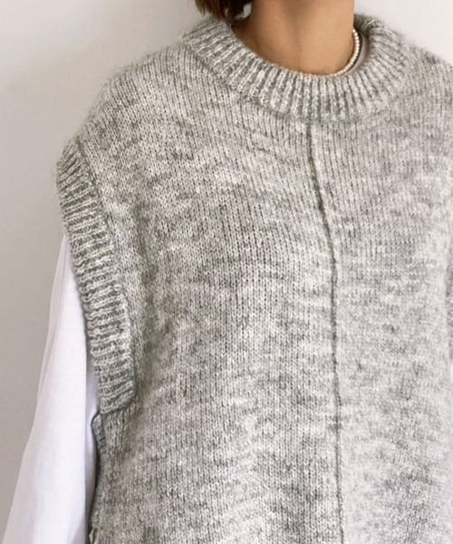 ottilie（オティーリエ）の「MIXヤーンニットベスト（ニット/セーター・レディース・グレー・FREE）」の10枚目の写真