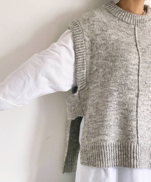 ottilie（オティーリエ）の「MIXヤーンニットベスト（ニット/セーター・レディース・グレー・FREE）」の13枚目の写真