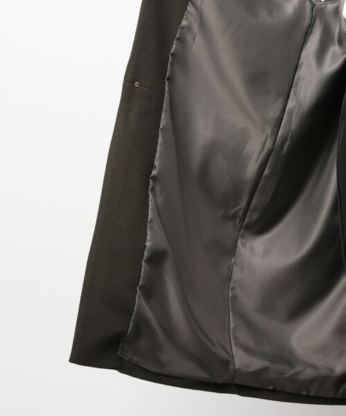 note et silence （ノートエシロンス）の「super100ノーカラーウエスト切替コート（ノーカラーコート・レディース・カーキ/ブルー・FREE）」の5枚目の写真