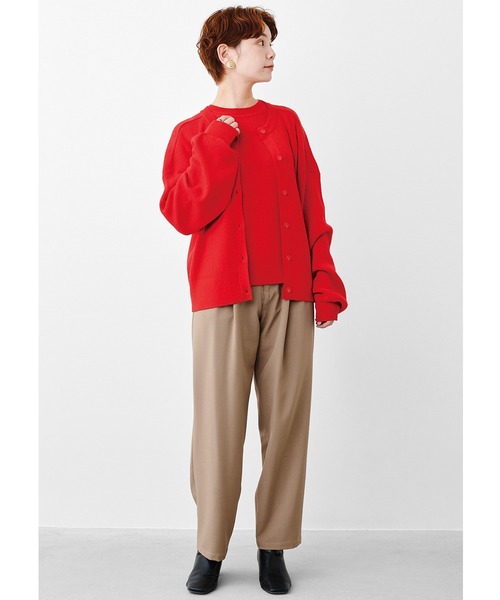 MEDE19F（メデジュウキュウ）の「ＭＥＤＥ１９Ｆ　高山都さんコラボ　マイベーシックニットカーディガン（カーディガン/ボレロ・レディース・グレー/レッド・MEDIUM/LARGE/X-LARGE/XX-LARGE）」の8枚目の写真