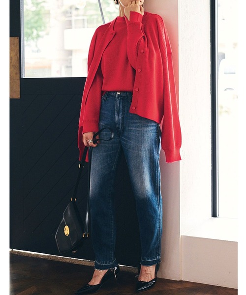 MEDE19F（メデジュウキュウ）の「ＭＥＤＥ１９Ｆ　高山都さんコラボ　マイベーシックニットカーディガン（カーディガン/ボレロ・レディース・グレー/レッド・MEDIUM/LARGE/X-LARGE/XX-LARGE）」の15枚目の写真