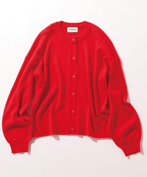 MEDE19F（メデジュウキュウ）の「ＭＥＤＥ１９Ｆ　高山都さんコラボ　マイベーシックニットカーディガン（カーディガン/ボレロ・レディース・グレー/レッド・MEDIUM/LARGE/X-LARGE/XX-LARGE）」の22枚目の写真
