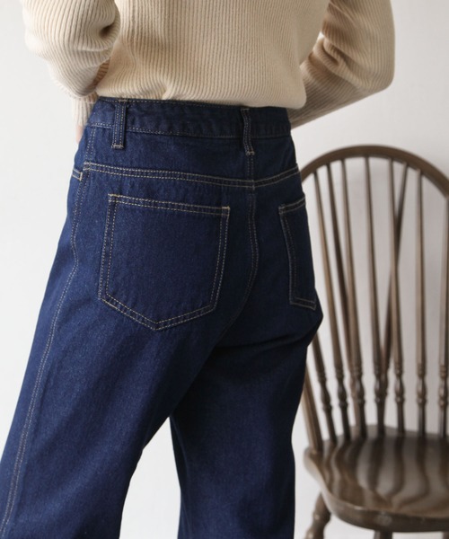 Chillfar（チルファー）の「センターシームフレアデニムパンツ（デニムパンツ・レディース・ブラック/ブラウン/サックスブルー/アイボリー/ダークブルー/グレイッシュベージュ/チャコール・MEDIUM/LARGE）」の11枚目の写真