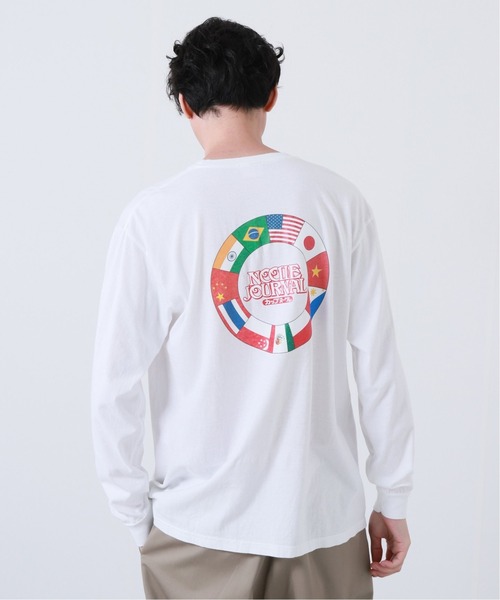 JOURNAL STANDARD SELECT（ジャーナルスタンダードセレクト）の「【NOODLE JOURNAL / ヌードル ジャーナル】World L/S Tee（Tシャツ/カットソー・メンズ・ボルドー/グリーン/ブラックミックス/ホワイト・LARGE/X-LARGE/MEDIUM）」の2枚目の写真