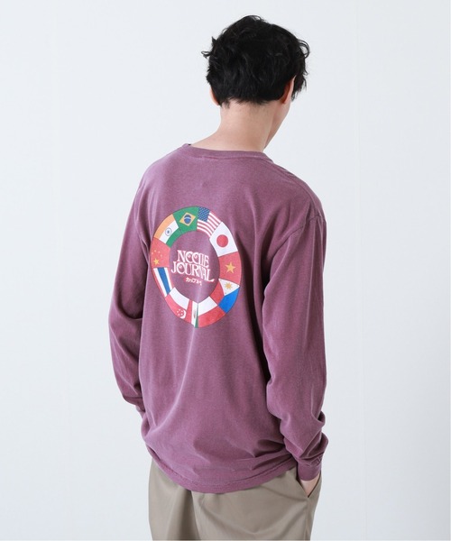 JOURNAL STANDARD SELECT（ジャーナルスタンダードセレクト）の「【NOODLE JOURNAL / ヌードル ジャーナル】World L/S Tee（Tシャツ/カットソー・メンズ・ボルドー/グリーン/ブラックミックス/ホワイト・LARGE/X-LARGE/MEDIUM）」の4枚目の写真