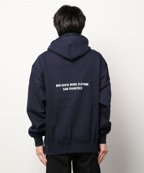 BEN DAVIS(ベンデイビス)の「【BEN DAVIS/ベンデイビス】ヘビーウエイト カレッジロゴ ブランドロゴ バックプリント プルパーカー/フーディー(パーカー・メンズ・ネイビー/オリーブ/オートミール・M/L/XL)」の15枚目の写真