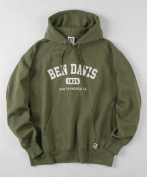 【BEN DAVIS/ベンデイビス】ヘビーウエイト カレッジロゴ ブランドロゴ バックプリント プルパーカー/フーディー