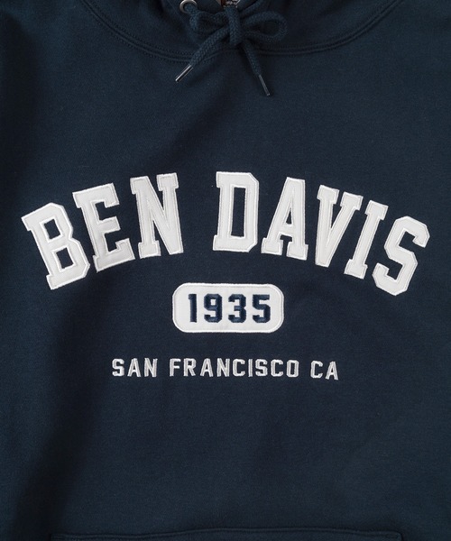 BEN DAVIS(ベンデイビス)の「【BEN DAVIS/ベンデイビス】ヘビーウエイト カレッジロゴ ブランドロゴ バックプリント プルパーカー/フーディー(パーカー・メンズ・ネイビー/オリーブ/オートミール・M/L/XL)」の11枚目の写真