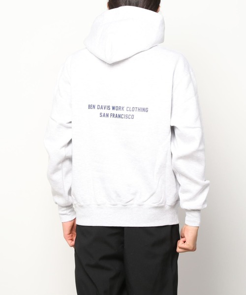 BEN DAVIS(ベンデイビス)の「【BEN DAVIS/ベンデイビス】ヘビーウエイト カレッジロゴ ブランドロゴ バックプリント プルパーカー/フーディー(パーカー・メンズ・ネイビー/オリーブ/オートミール・M/L/XL)」の8枚目の写真