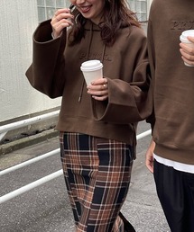 natural couture | あおいさんコラボエンボスロゴフレア袖パーカー(パーカー)