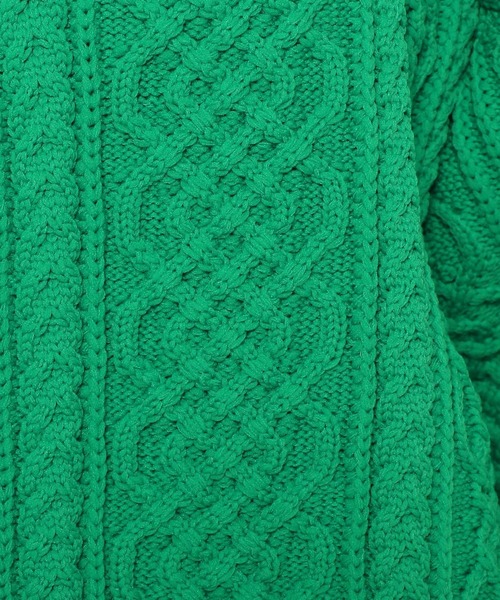 PAGEBOY（ページボーイ）の「マシュマロケーブルクルーカーディガン（ニット/セーター・レディース・ブラック/ライム/ブルー/グリーン/クリーム・FREE）」の21枚目の写真