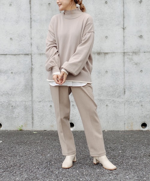 PUAL CE CIN(ピュアルセシン)の「【Du noir・WEB限定】ふわもち配色ニットプルオーバー(ニット/セーター・レディース・ブラック/ブルー/オフホワイト/ベージュ・FREE)」の14枚目の写真