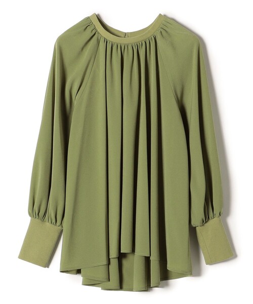 SHIPS（シップス）の「*〈洗濯機可能〉ジョーゼットリブドット/ソリッドブラウス◆（シャツ/ブラウス・レディース・チャコールグレー/ライトグレー/ブラック/ライトグリーン/ブラック系/ダークグリーン・ONE SIZE）」の8枚目の写真