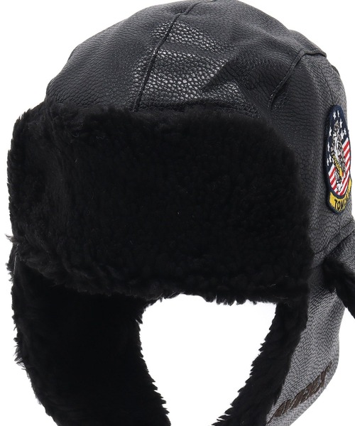 AVIREX（アヴィレックス）の「【AVIREX/アヴィレックス】フェイクレザーフライトキャップ（キャップ・メンズ・ブラック/ブラウン・FREE）」の16枚目の写真