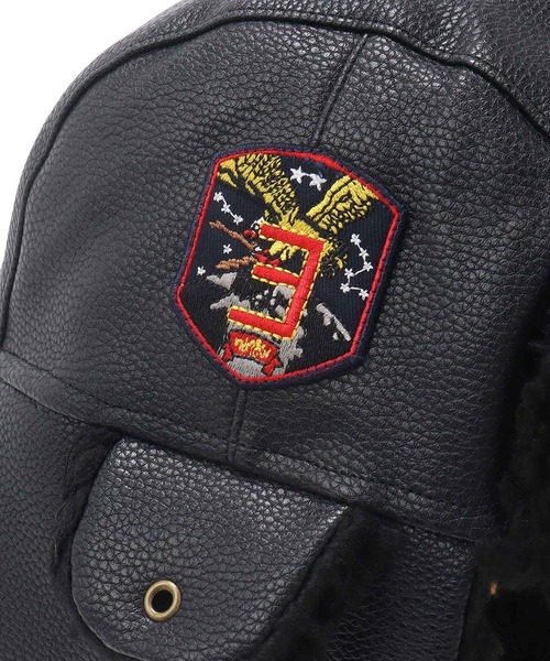 AVIREX（アヴィレックス）の「【AVIREX/アヴィレックス】フェイクレザーフライトキャップ（キャップ・メンズ・ブラック/ブラウン・FREE）」の18枚目の写真