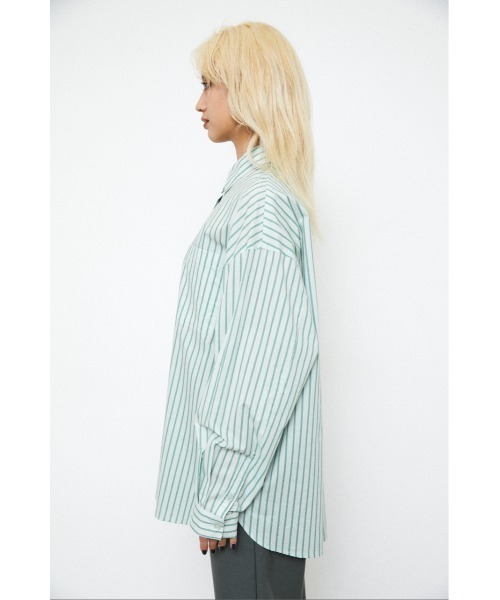 LAGUA GEM（ラグアジェム）の「SIMPLE STRIPE SH（シャツ/ブラウス・レディース・ライトブルー/ライトグリーン/ホワイト・FREE）」の13枚目の写真