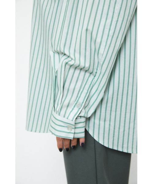 LAGUA GEM（ラグアジェム）の「SIMPLE STRIPE SH（シャツ/ブラウス・レディース・ライトブルー/ライトグリーン/ホワイト・FREE）」の6枚目の写真