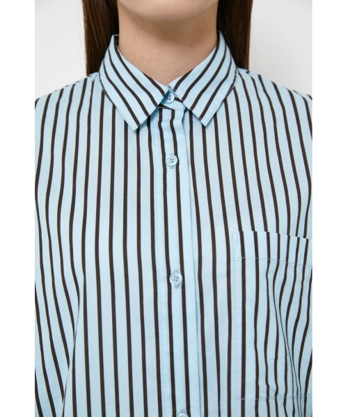 LAGUA GEM（ラグアジェム）の「SIMPLE STRIPE SH（シャツ/ブラウス・レディース・ライトブルー/ライトグリーン/ホワイト・FREE）」の7枚目の写真
