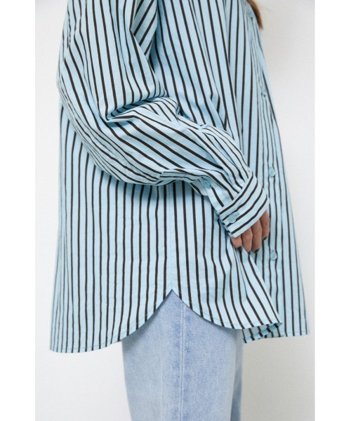 LAGUA GEM（ラグアジェム）の「SIMPLE STRIPE SH（シャツ/ブラウス・レディース・ライトブルー/ライトグリーン/ホワイト・FREE）」の15枚目の写真