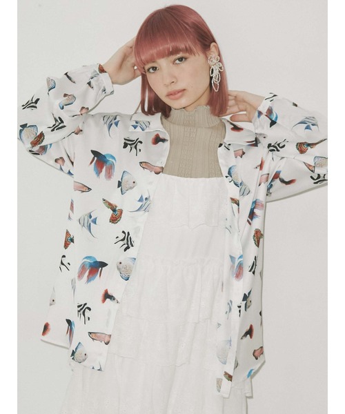 merry jenny（メリージェニー）の「熱帯魚 シャツ（シャツ/ブラウス・レディース・オフホワイト/ブラック・FREE）」の7枚目の写真